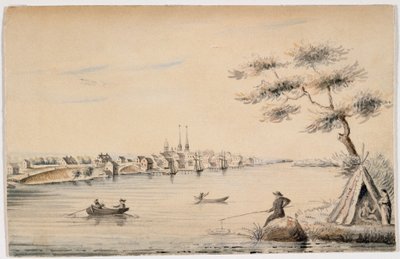 Detroit as Seen from the Canadian Shore in 1821 by Alexander Macomb